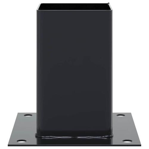 Stolpefødder firkantet 4 stk. 81x81 mm pulverlakeret stål