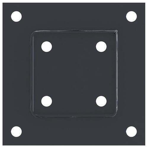 Stolpefødder firkantet 4 stk. 81x81 mm pulverlakeret stål