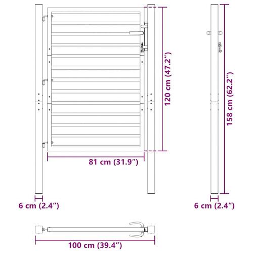 Havelåge låsbar 100x120 cm aluminium sort