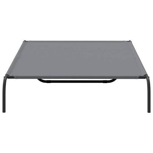 Løftet hundeseng 150x90x20 cm oxfordstof og stål grå
