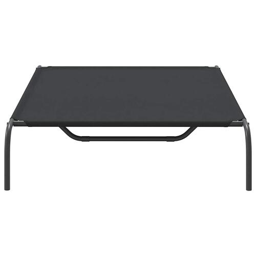 Løftet hundeseng 130x80x20 cm oxfordstof og stål sort