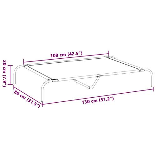 Løftet hundeseng 130x80x20 cm oxfordstof og stål sort