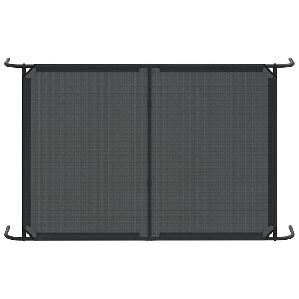 Forhøjet hundeseng 150x90x20 cm textilene og stål sort