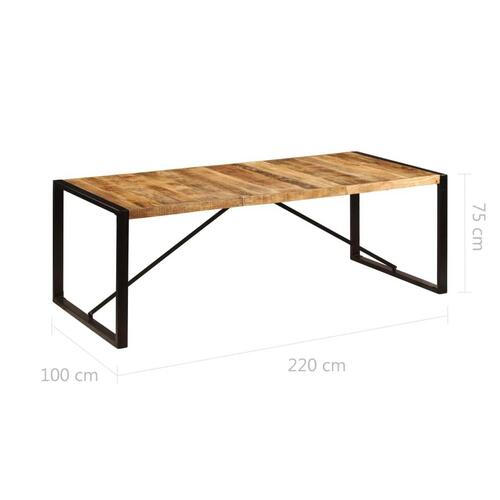 Spisebord 220 x 100 x 75 cm massivt mangotræ