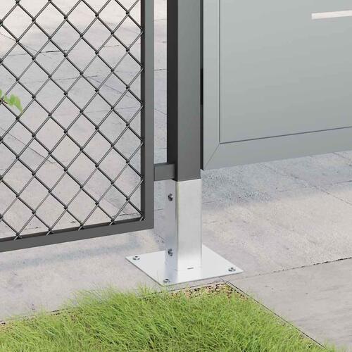 Stolpefødder firkantet 4 stk. 46x46 mm galvaniseret stål