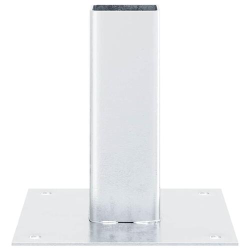 Stolpefødder firkantet 4 stk. 46x46 mm galvaniseret stål