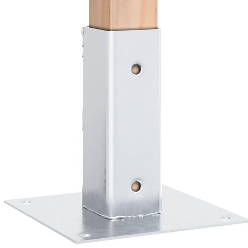 Stolpefødder firkantet 4 stk. 51x51 mm galvaniseret stål