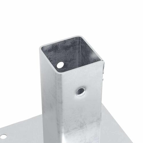 Stolpefødder firkantet 4 stk. 51x51 mm galvaniseret stål