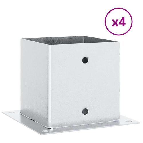 Stolpefødder firkantet 4 stk. 141x141 mm galvaniseret stål