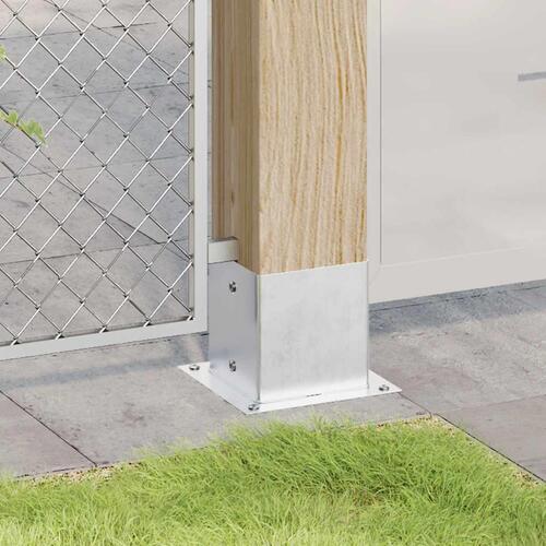 Stolpefødder firkantet 4 stk. 141x141 mm galvaniseret stål