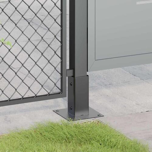 Stolpefødder firkantet 12 stk. 61x61 mm pulverlakeret stål