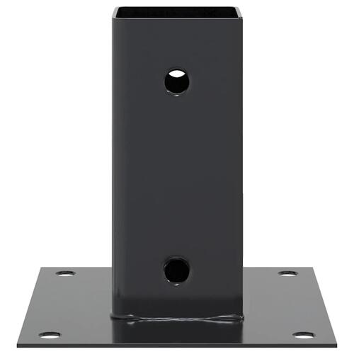 Stolpefødder firkantet 12 stk. 61x61 mm pulverlakeret stål