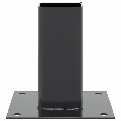 Stolpefødder firkantet 12 stk. 61x61 mm pulverlakeret stål