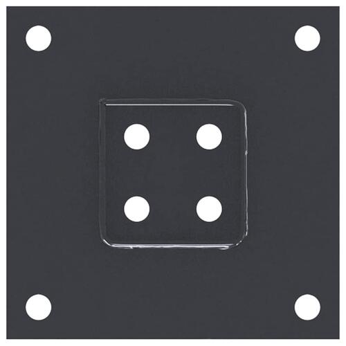 Stolpefødder firkantet 12 stk. 61x61 mm pulverlakeret stål