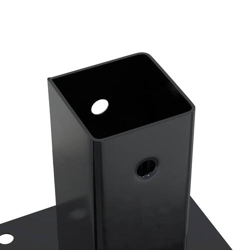Stolpefødder firkantet 12 stk. 61x61 mm pulverlakeret stål