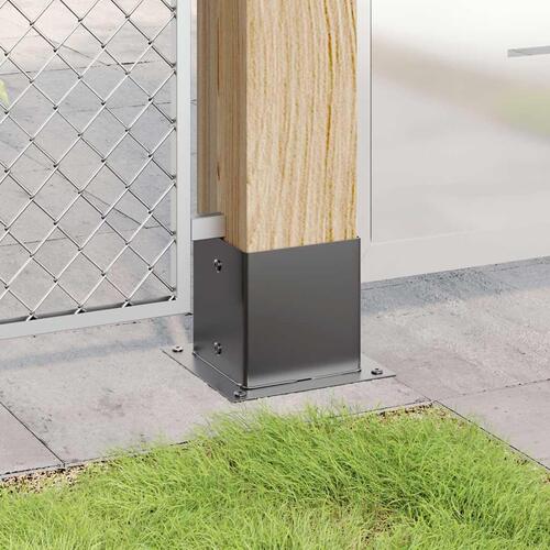 Stolpefødder firkantet 12 stk. 141x141 mm pulverlakeret stål