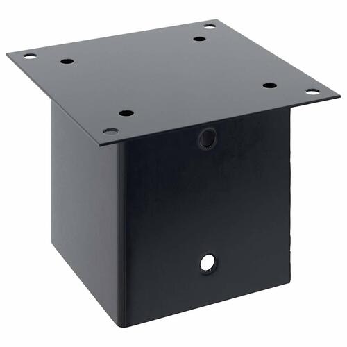 Stolpefødder firkantet 12 stk. 141x141 mm pulverlakeret stål