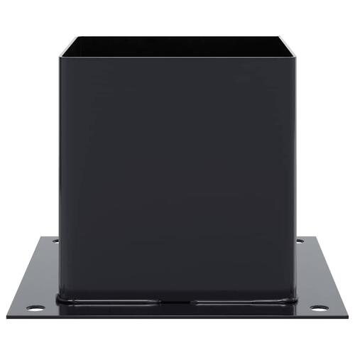 Stolpefødder firkantet 12 stk. 141x141 mm pulverlakeret stål