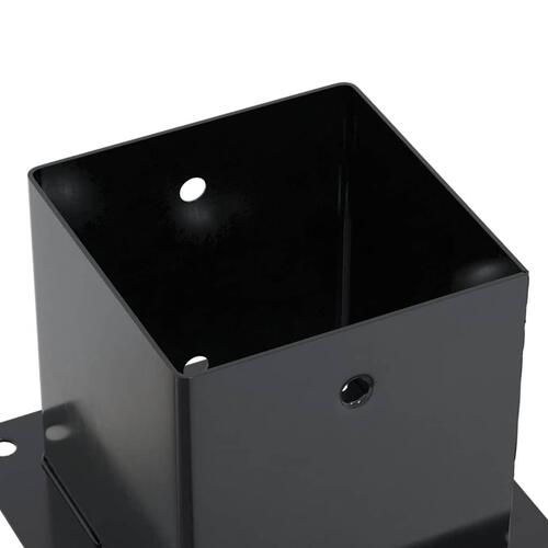Stolpefødder firkantet 12 stk. 141x141 mm pulverlakeret stål