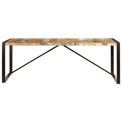 Spisebord 220x100x75 cm massivt genbrugstræ