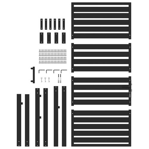 Havelåge låsbar 100x180 cm aluminium sort