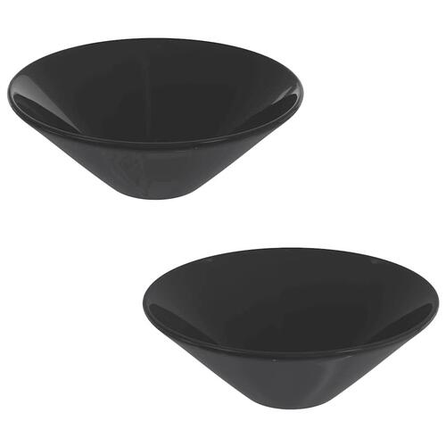 Håndvaske 2 stk Ø42x14 cm keramik glans sort