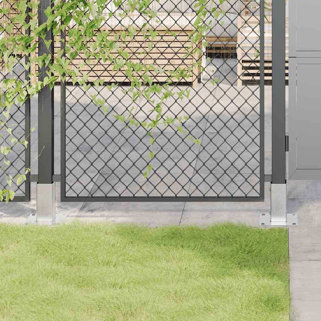 Stolpefødder firkantet 4 stk. 61x61 mm galvaniseret stål