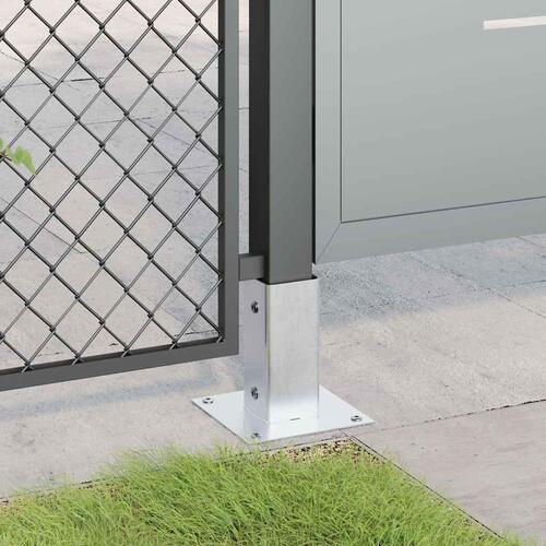 Stolpefødder firkantet 4 stk. 61x61 mm galvaniseret stål