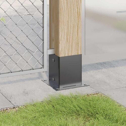Stolpefødder firkantet 12 stk. 121x121 mm pulverlakeret stål