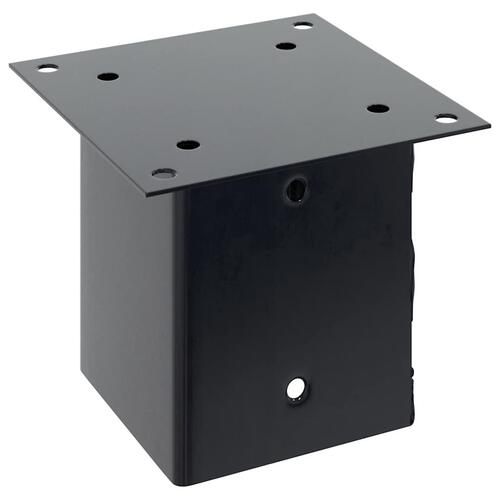 Stolpefødder firkantet 12 stk. 121x121 mm pulverlakeret stål