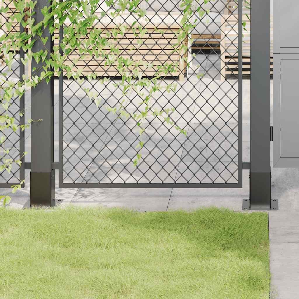 Stolpefødder firkantet 12 stk. 81x81 mm pulverlakeret stål