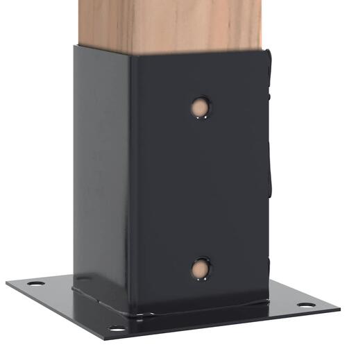 Stolpefødder firkantet 12 stk. 81x81 mm pulverlakeret stål