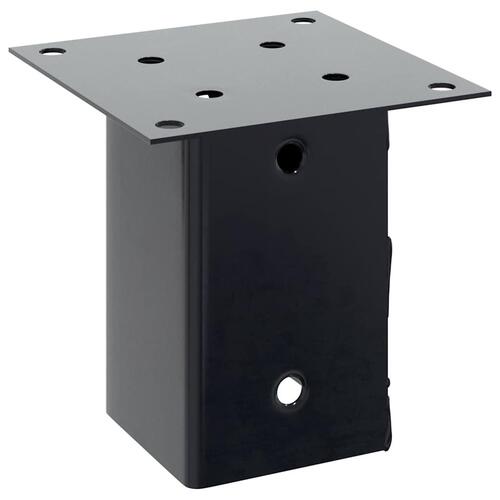 Stolpefødder firkantet 12 stk. 81x81 mm pulverlakeret stål