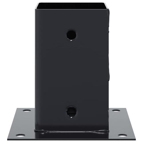 Stolpefødder firkantet 12 stk. 81x81 mm pulverlakeret stål