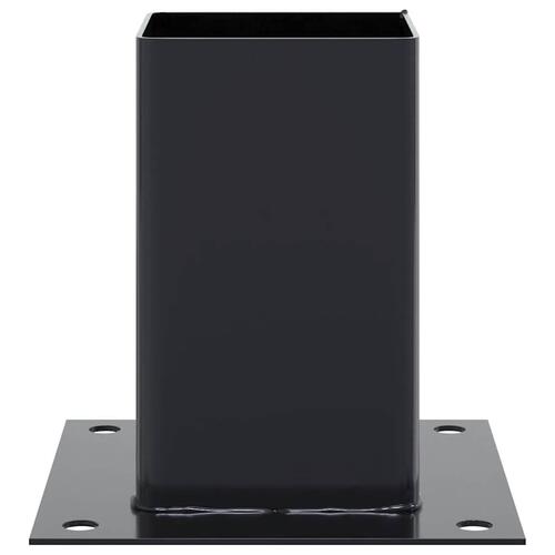 Stolpefødder firkantet 12 stk. 81x81 mm pulverlakeret stål