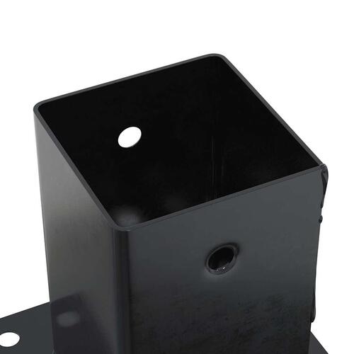 Stolpefødder firkantet 12 stk. 81x81 mm pulverlakeret stål