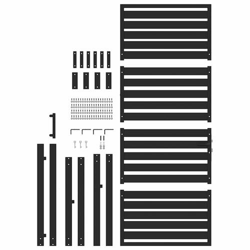 Havelåge låsbar 100x200 cm aluminium sort