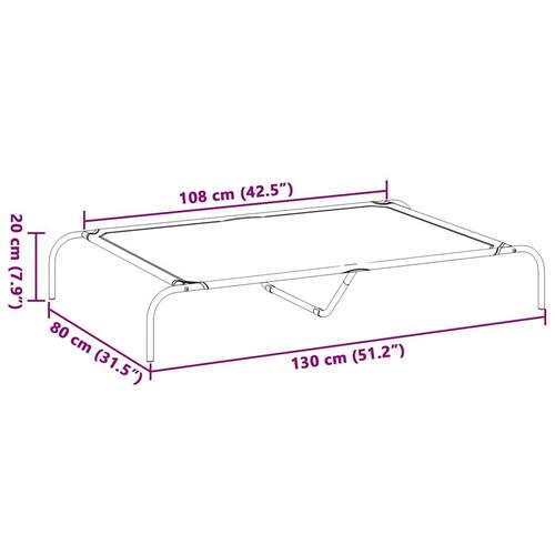 Forhøjet hundeseng 130x80x20 cm textilene og stål sort