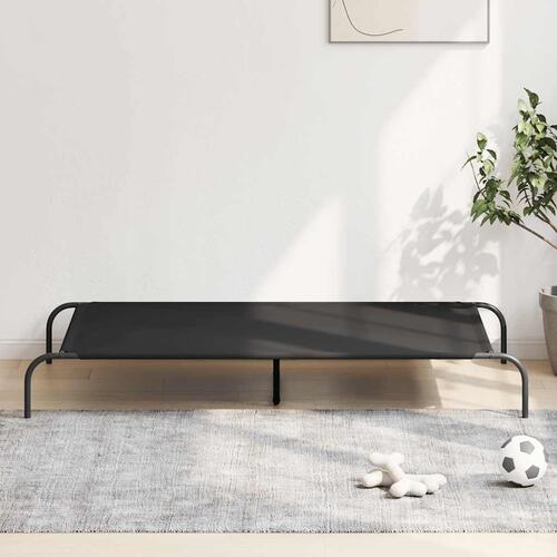 Løftet hundeseng 150x90x20 cm oxfordstof og stål sort