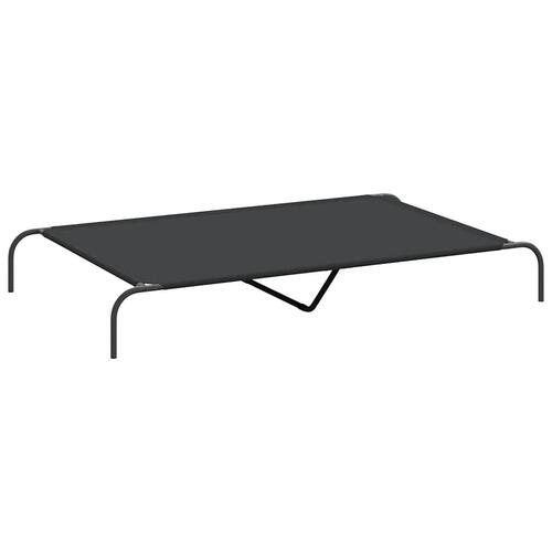 Løftet hundeseng 150x90x20 cm oxfordstof og stål sort
