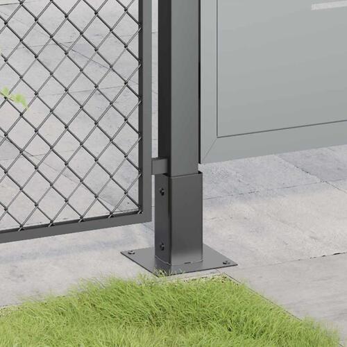 Stolpefødder firkantet 4 stk. 61x61 mm pulverlakeret stål