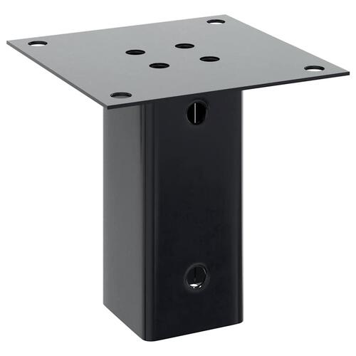 Stolpefødder firkantet 4 stk. 61x61 mm pulverlakeret stål