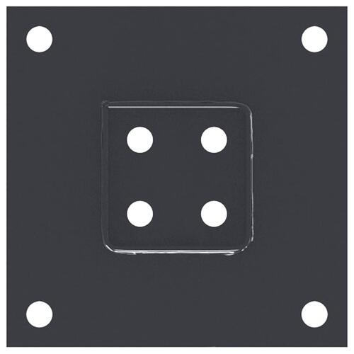 Stolpefødder firkantet 4 stk. 61x61 mm pulverlakeret stål
