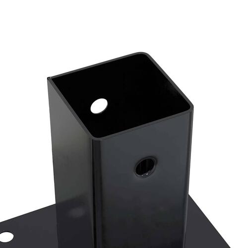 Stolpefødder firkantet 4 stk. 61x61 mm pulverlakeret stål