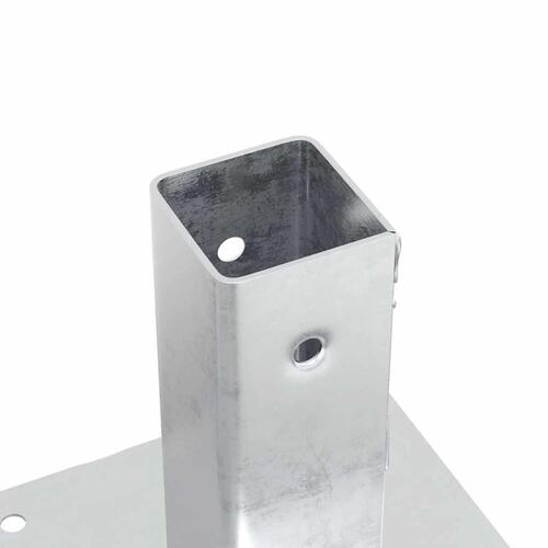 Stolpefødder firkantet 12 stk. 51x51 mm galvaniseret stål