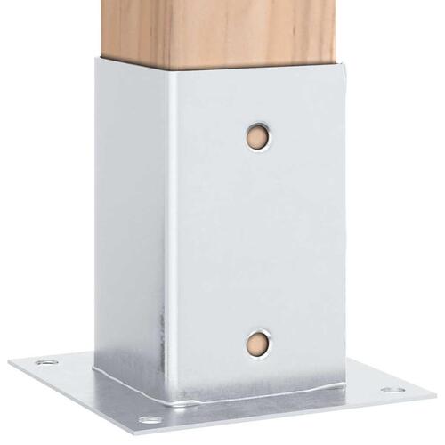 Stolpefødder firkantet 4 stk. 81x81 mm galvaniseret stål