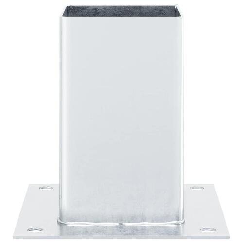 Stolpefødder firkantet 4 stk. 81x81 mm galvaniseret stål