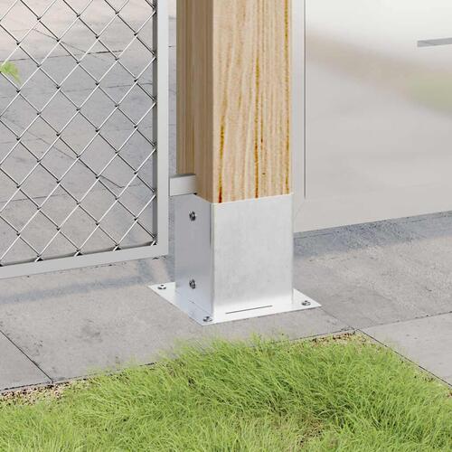 Stolpefødder firkantet 12 stk. 121x121 mm galvaniseret stål