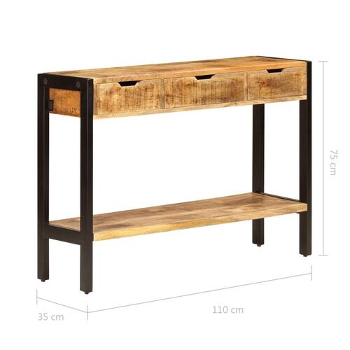 Skænk med 3 skuffer 110x35x75 cm massivt mangotræ