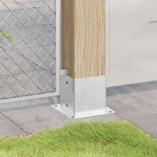 Stolpefødder firkantet 12 stk. 141x141 mm galvaniseret stål